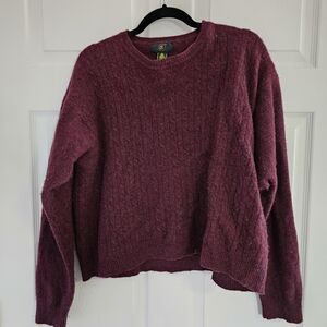 Club Room Women's Burgundy Crew Neck Sweater
